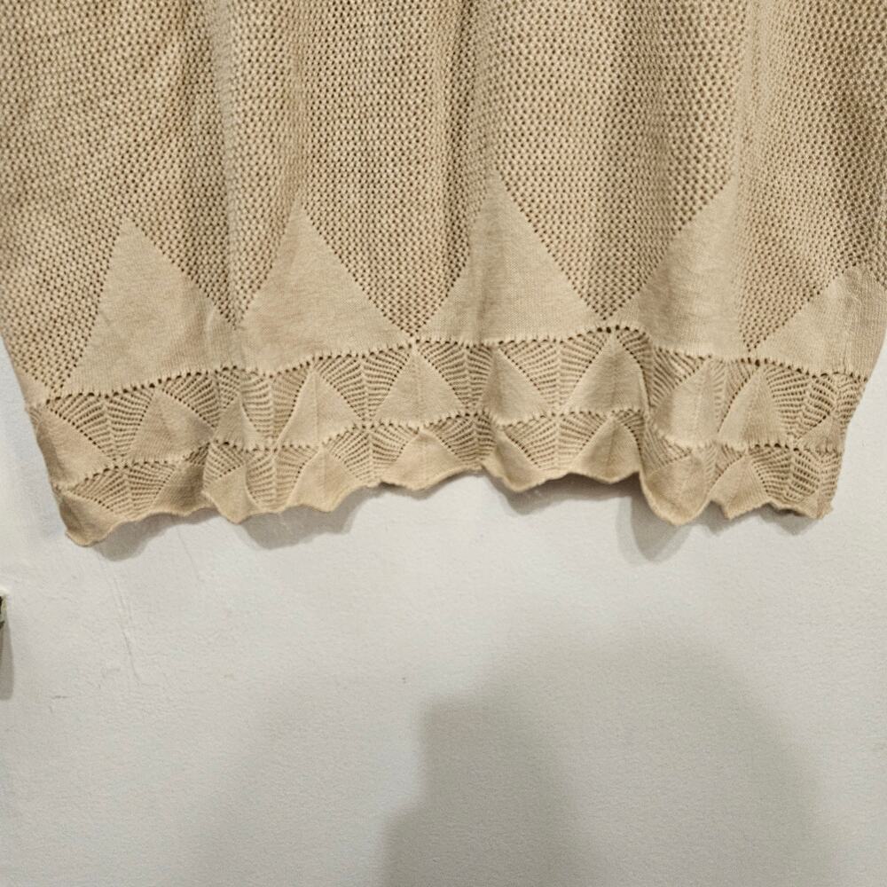 Stamp 10 Top Womens Cream Crochet Mesh Y2K Boho Size 10 Medium 100% Cotton - Picture 3 of 6